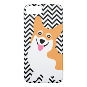 Cute Pembroke Welsh Corgi Puppy Chevron iPhone 8/7 Case