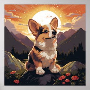 Cute Pembroke Welsh Corgi Puppy Dog Poster