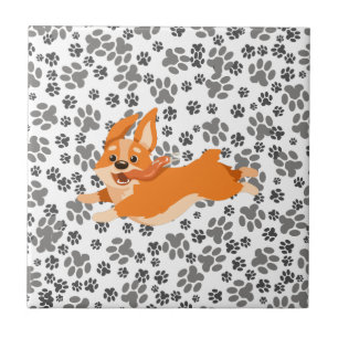Cute Pembroke Welsh Corgi Tile
