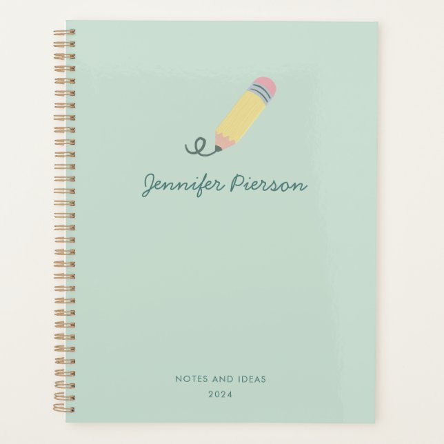 Cute Pen School Custom Handwritting Name  Planner (Front)