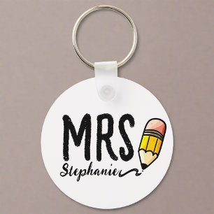Cute Pencil Teacher Appreciation Gift Name  Key Ring