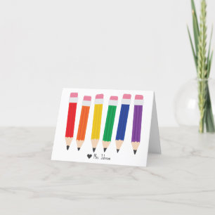 Cute Pencil Teacher Thank You Card