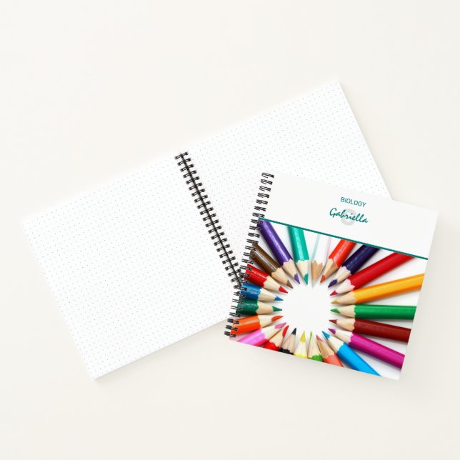 Cute Pencils Monogrammed Notebook (Inside)