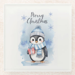 Cute Penguin 2 Glass Coaster