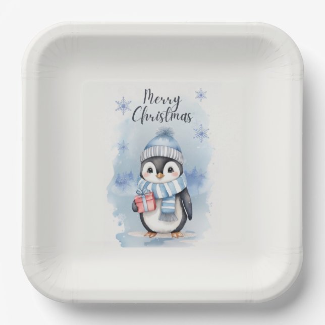 Cute Penguin 2 Paper Plate (Front)
