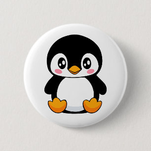 Cute Penguin 6 Cm Round Badge