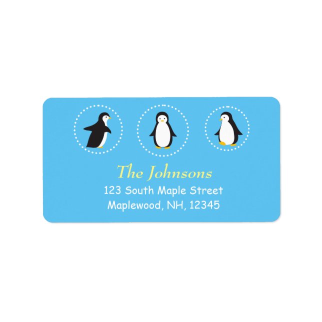 cute penguin address labels (Front)