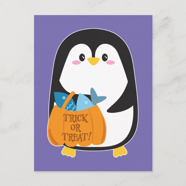 Cute penguin at Halloween -  Postcard (Front)
