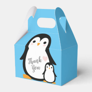 Cute Penguin Baby Shower Blue Boy Favour Box