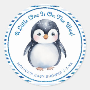 Cute Penguin Baby Shower Sticker