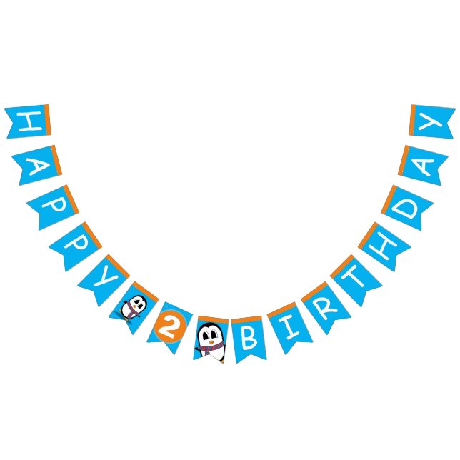Cute Penguin Birthday Bunting Flags/Banner (All)