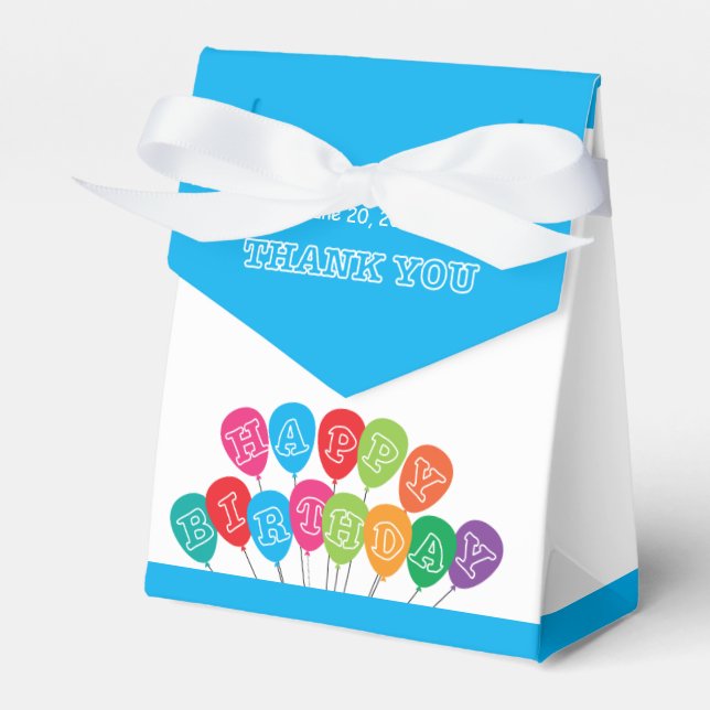Cute Penguin Birthday Party Favour Box (Front Side)