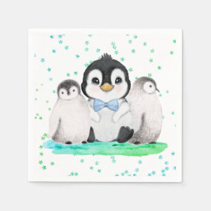Cute Penguin Birthday Party Napkin