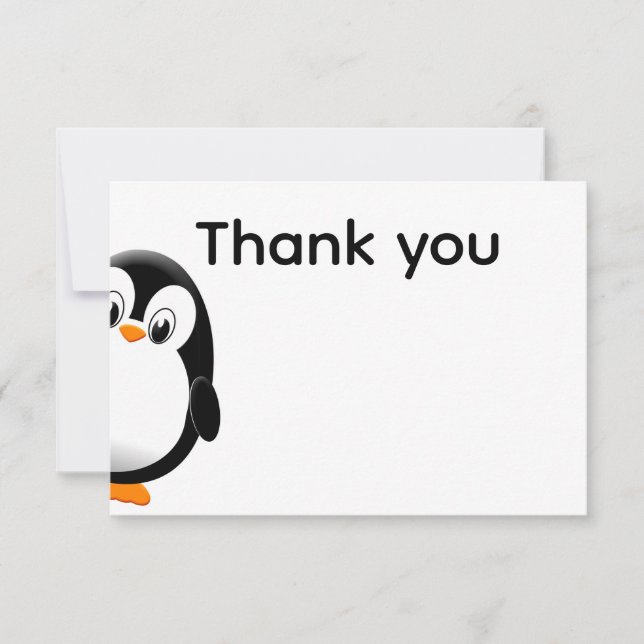 Cute Penguin Black and White   Card (Front)