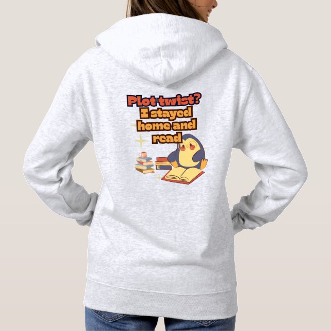 Cute Penguin Book Quote  Hoodie (Back)