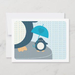 Cute Penguin Boy Words of Advice Mummy Postcard