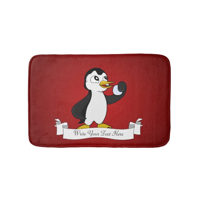 Cute penguin cartoon bath mat (Front)