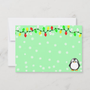 Cute Penguin Cartoon Blank Custom Christmas Winter Card