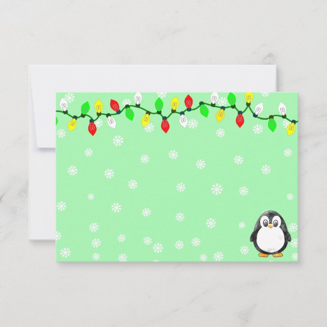 Cute Penguin Cartoon Blank Custom Christmas Winter Card (Front)