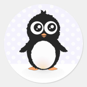 Cute penguin cartoon classic round sticker