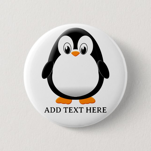 Cute Penguin Cartoon Custom 6 Cm Round Badge (Front)