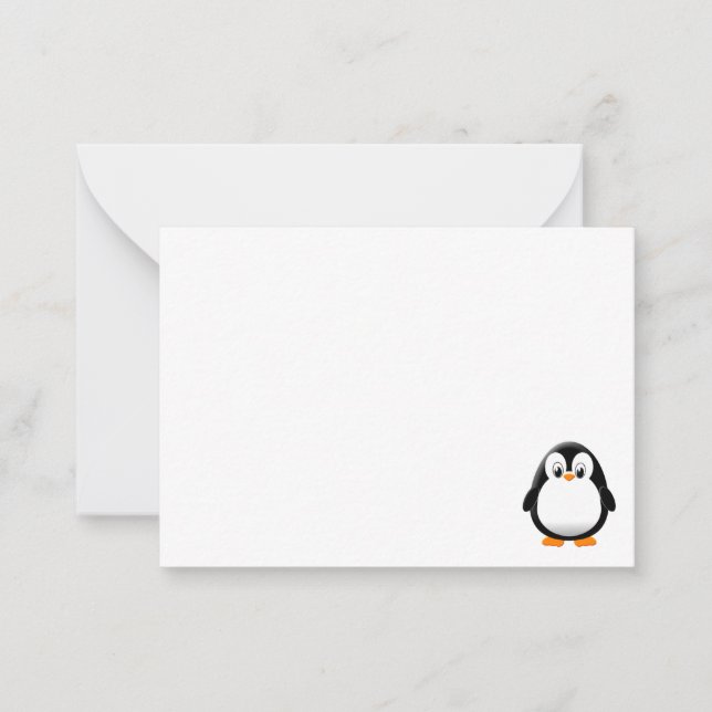 Cute Penguin Cartoon Custom Card (Front)