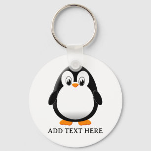 Cute Penguin Cartoon Custom Key Ring