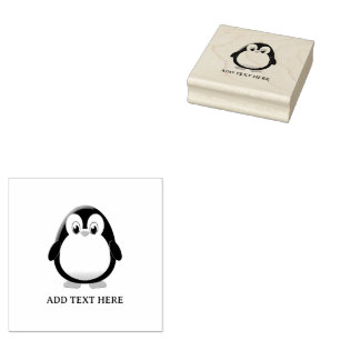 Cute Penguin Cartoon Custom Rubber Stamp