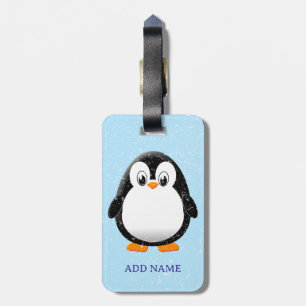 Cute Penguin Cartoon Custom Winter Luggage Tag