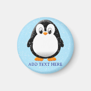 Cute Penguin Cartoon Custom Winter Magnet