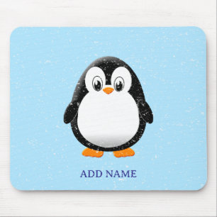Cute Penguin Cartoon Custom Winter Mouse Mat