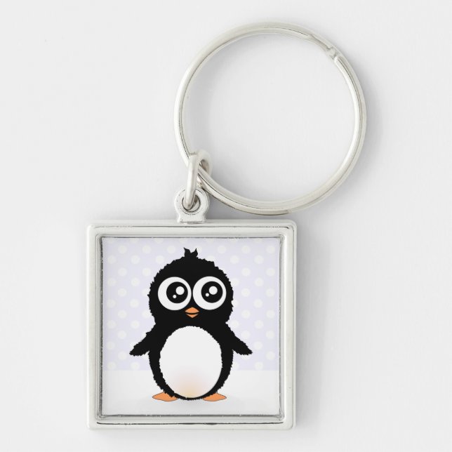 Cute penguin cartoon key ring (Front)