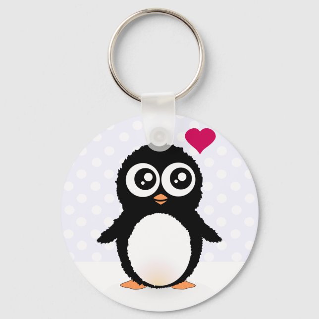 Cute penguin cartoon key ring (Front)