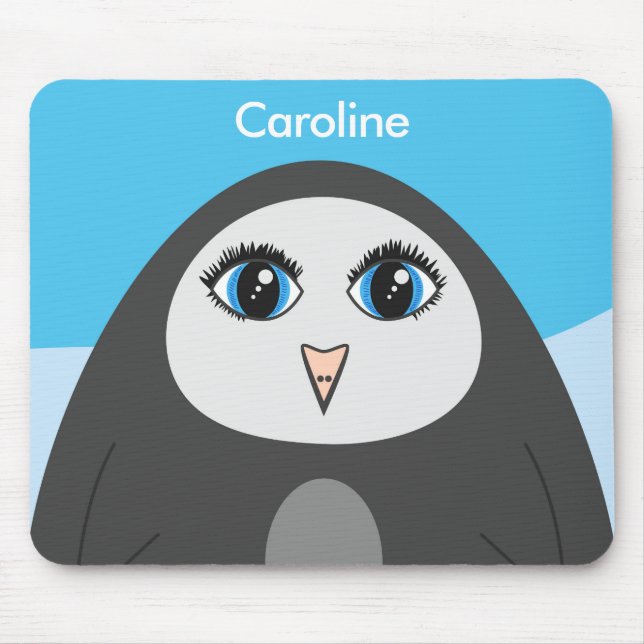Cute Penguin Cartoon Kids Mouse Mat (Front)
