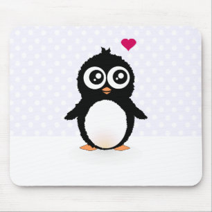 Cute penguin cartoon mouse mat