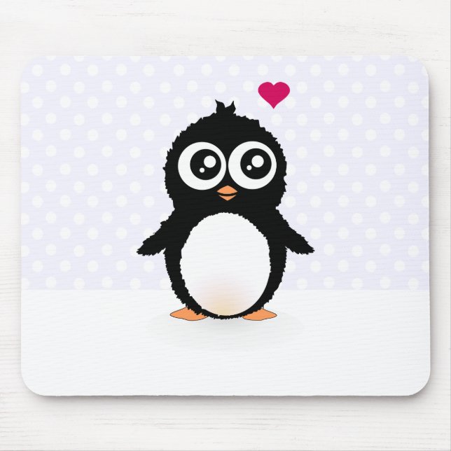 Cute penguin cartoon mouse mat (Front)