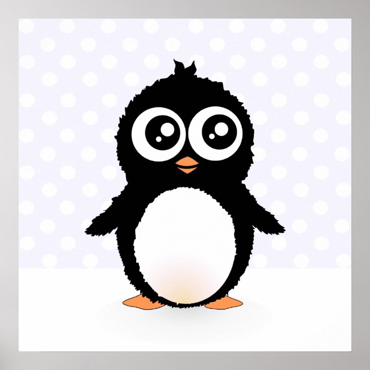 Cute penguin cartoon poster | Zazzle