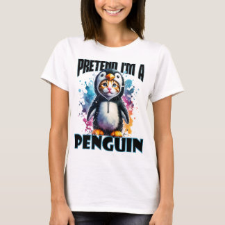 Cute Penguin Cat Design for Playful Creations T-Shirt