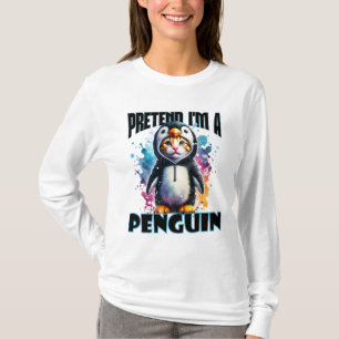 Cute Penguin Cat Design for Playful Creations T-Shirt