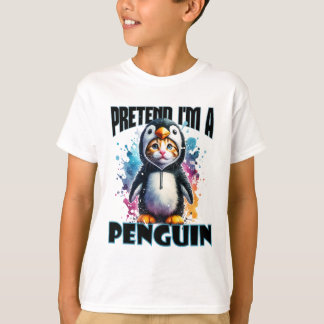 Cute Penguin Cat Design for Playful Creations T-Shirt
