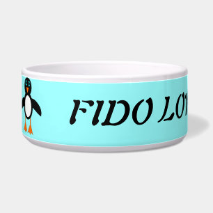 Cute Penguin Christmas Customisable Dog Bowl