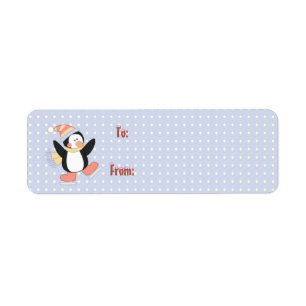 Cute penguin Christmas gift tag labels