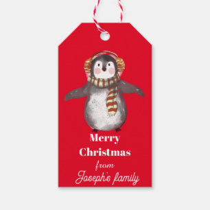 Cute penguin christmas gift tags