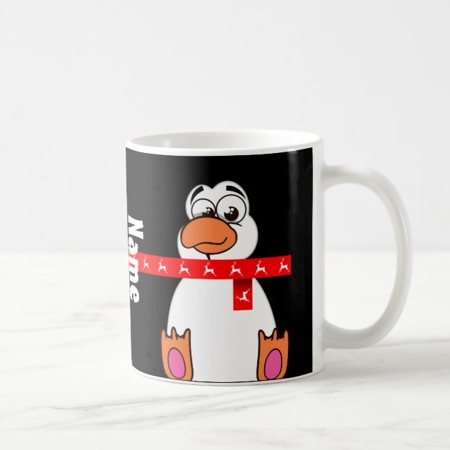 Cute Penguin Christmas Holiday Coffee Tea Mug (Right)