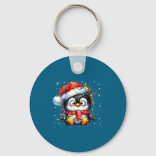 Cute Penguin Christmas Lights Penguins Lover Girls Key Ring