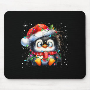 Cute Penguin Christmas Lights Penguins Lover Girls Mouse Mat