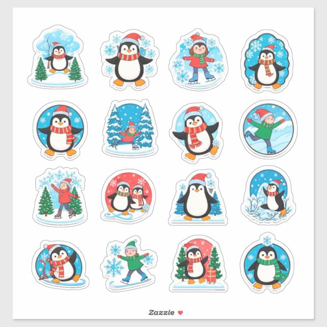 🎁Cute Penguin Christmas Sticker Fun Gift Set ✨ (Sheet)