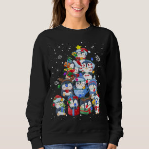 Cute Penguin Christmas Tree Gift Decor Xmas Tree Sweatshirt