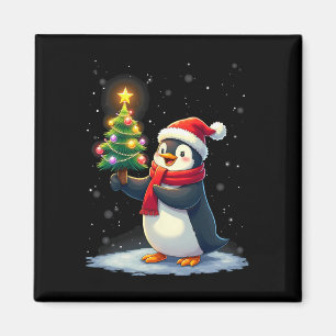 Cute Penguin Christmas Tree Pajama Girls Boys Funn Magnet