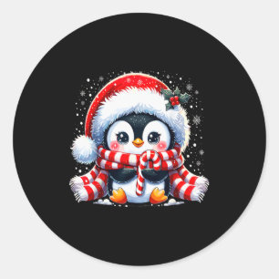 Cute Penguin Christmas Xmas Classic Round Sticker